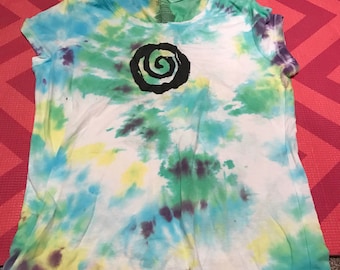 Okeechobee tye dye t-shirt bassnectar handmade XL women's
