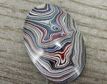 Fordite Cabochon - De-Stash Stone Sale - 24mm x 16mm Oval, Jewelry Making Supplies, Cab, Upcycled, Auto Paint Salvaged Material