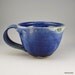 Bright Cobalt Blue and Green Accents Mug, Blue mug, Elegant Mug, Stoneware Mug, Gift Mug, Handmade Ceramic Mug, latte mug