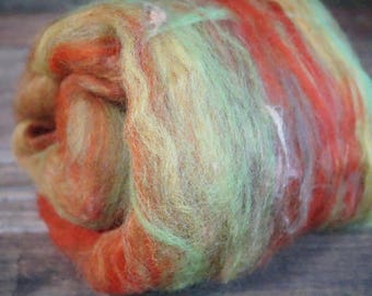 2 oz Art Batt, Corriedale Cross, Bamboo, Suri Alpaca, Silk, Soffsilk