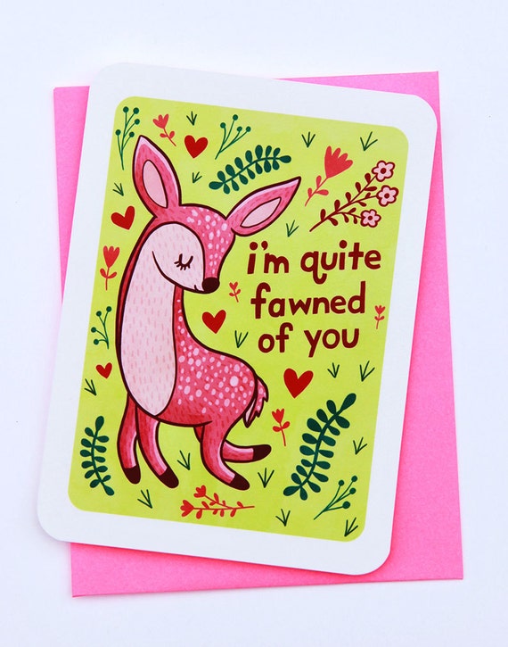 Fawned of You Valentines day card funny love card boyfriend