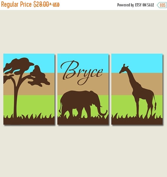 SAFARI Wall Art Canvas or Prints NURSERY Jungle by TRMdesign