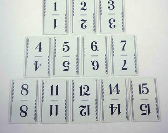 Vintage 1930s Playing Cards with Numbers from Flinch Game by Parker Brothers Set of 12