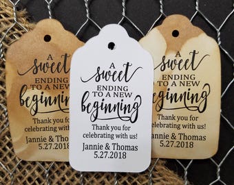 Sweet Ending to a new Beginning Thank You favor tag MEDIUM Sweet Ending to a new Beginning Thank You favor tag MEDIUM