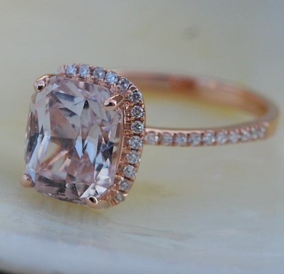 Engagement ring Peach Champagne Sapphire Engagement Ring