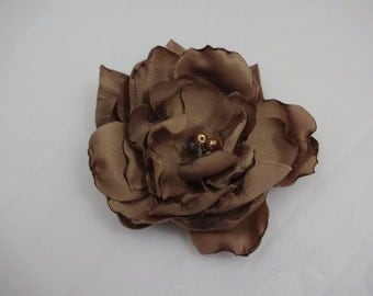 Light Brown Bridesmaid Hair Flower Clip, Wedding Hair Flower Fascinator,Bridal Party Accessories, Bridal Hair Fascinator,Wedding Hair Piece