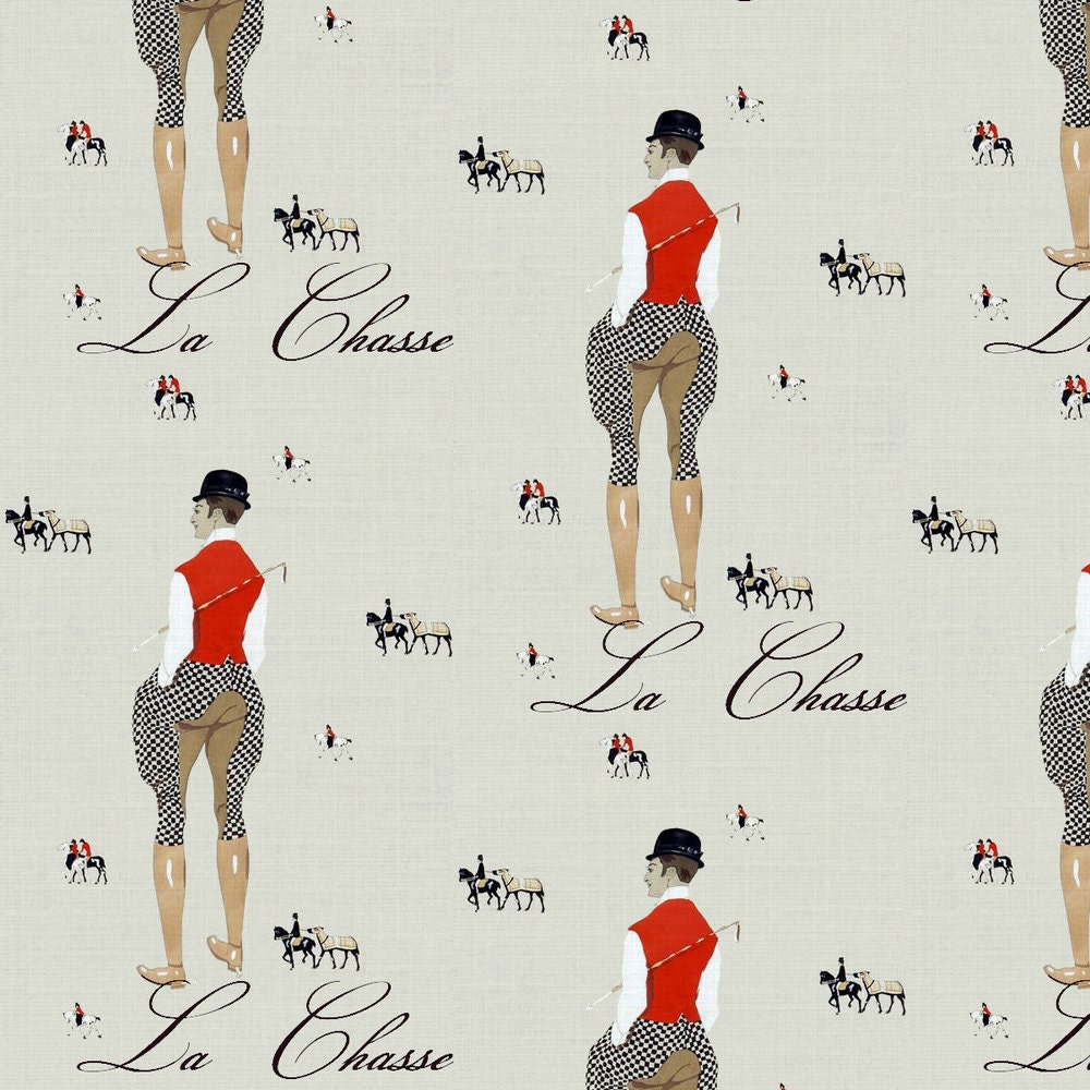Equestrian Horse Fox Hunt Fabric Dapper Man By Ragan Hunt