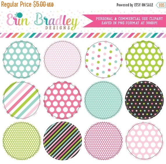 70% OFF SALE Commercial Use Clipart Circles by ErinBradleyDesigns