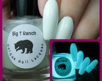 Glow-in-the-Dark Nail Polish Top Coat - Aqua - JUPITER - Nail Polish/Lacquer - Regular Full Sized Bottle (15 ml size)