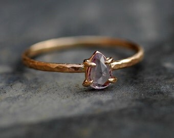 Rose Cut Coloured Sapphire in Recycled 14k Gold Ring- Made to Order