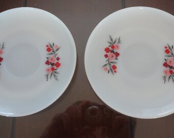 60s Primrose saucers Set of 2 Fire King Ware Made USA