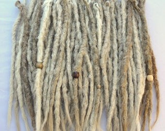 10-80 Ash Blonde Mix Synthetic dreads, dreadlocks, synthetic dreadlock extensions, double or single ended, your length choice, made to order