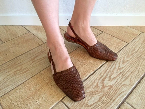 brown slingback flats