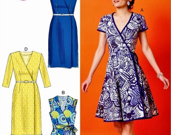 Wrap Dress Pattern, Straight Wrap Dress Pattern, Full Skirt Wrap Dress Pattern, McCall's Sewing Pattern 6959