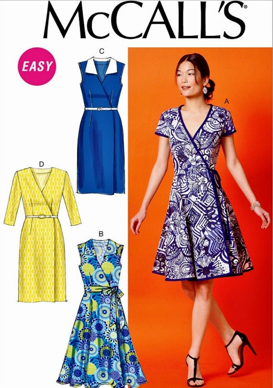 Wrap Dress Pattern Straight Wrap Dress Pattern Full Skirt