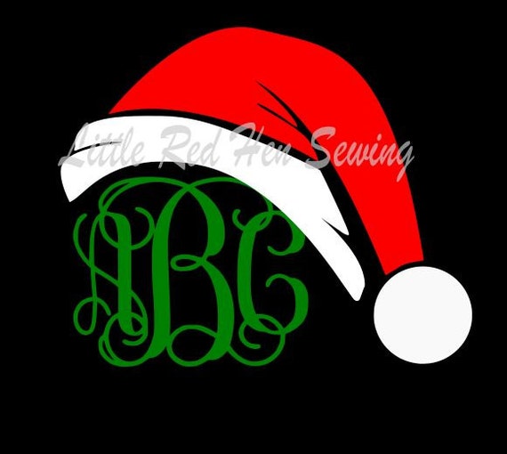 Download Santa Hat Monogram Topper SVG File for cutting machines Great