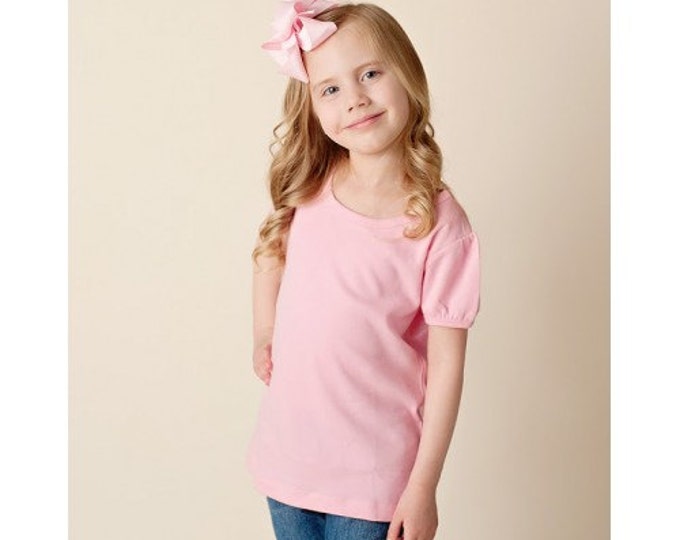 GIRLS - Upgrade To a Pink Puff Short Sleeves Shirt - Must be purchased with a design - Upgrade Only