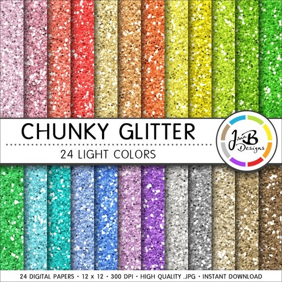 Glitter Digital Paper Glitter Paper Scrapbook Paper Chunky