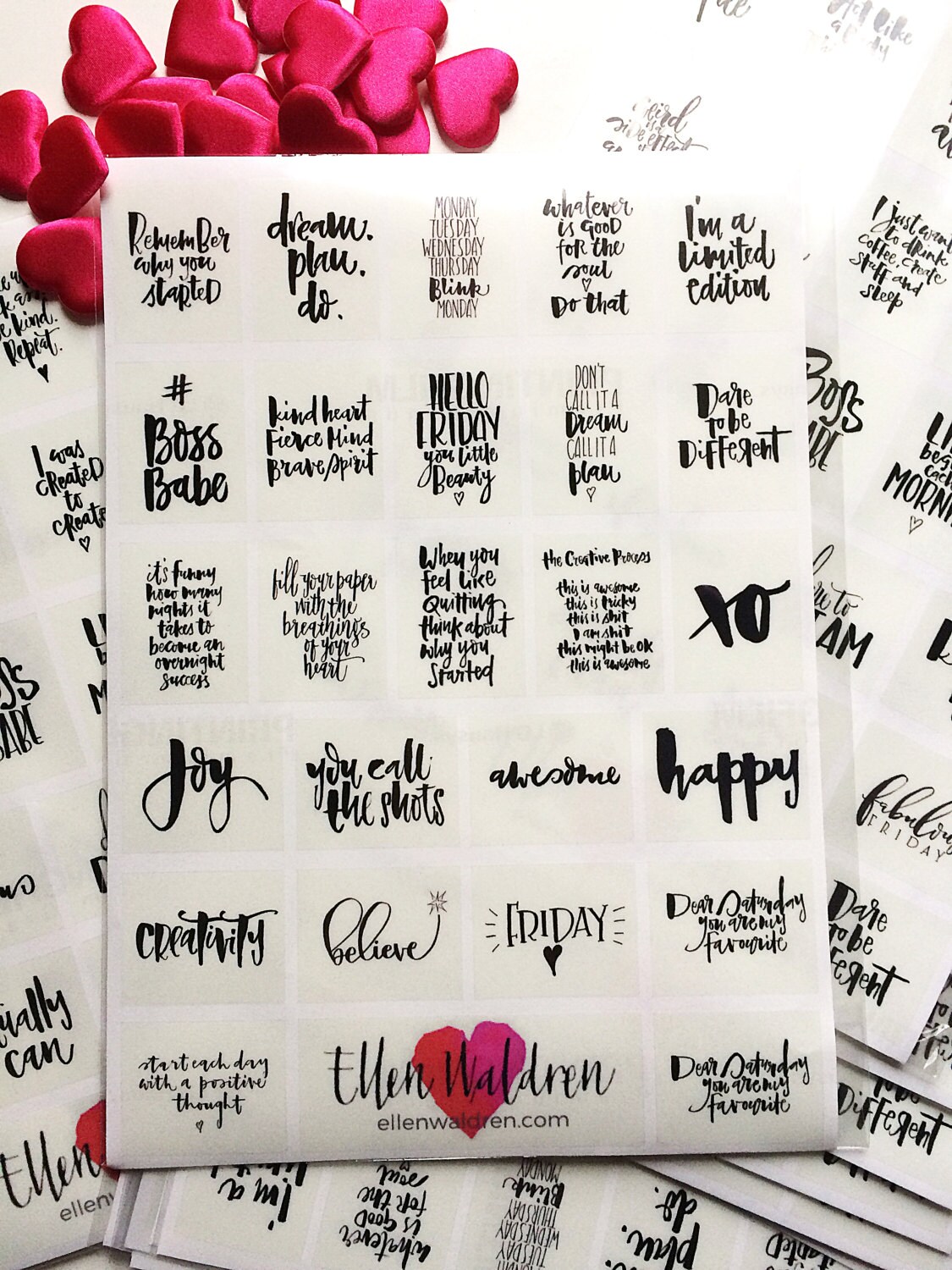 Inspirational quotes  Planner Stickers  Hand lettered 