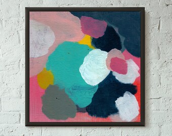 Don't Stop No. 7 of 9 // Modern Abstract Art Original 8x8 Mixed Media Acrylic Painting on Canvas Panel, Free US Shipping, Lisa Barbero