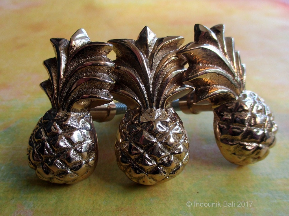 Pineapple Small Brass Drawer Pull or Knob 44mm 1pc