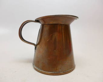 Antique Copper Pitcher - Copper Creamer - Copper Kitchen Tool - Primitive Copper