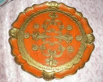 Gold Leaf Florentia Made in Italy 9"Tray