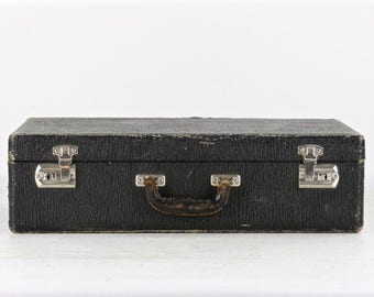 Vintage Suitcase, Black Suitcase, Vintage Black Suitcase, Old Suitcase, Luggage, Old Luggage, 1940's Suitcase, Suitcase
