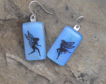Faerie Earrings Fused Dichroic Glass Faerie Jewelry