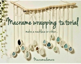 Macrame wrapping tutorial /Macrame pattern / How to macram / Macrame craft / Tutorial macrame stone wrapping / macrame supplies /macrame DIY