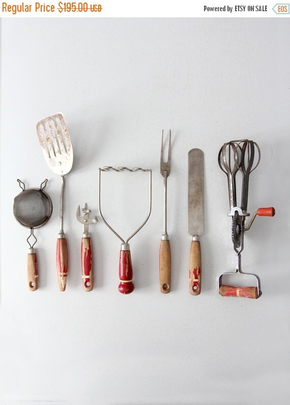 SALE vintage kitchen utensil collection by 86home on Etsy