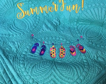 Fun Flip Flop Quilted Beach Blanket