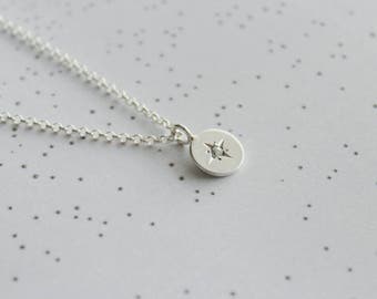 Star Set Natural Diamond Pendant// Conflict Free
