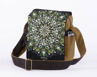 Cross Body Bag Purse, Small Shoulder Bag, Canvas CrossBody Bag, Psychedelic Bag, Glow In The Dark, Shoulder Bag, Trippy Gift