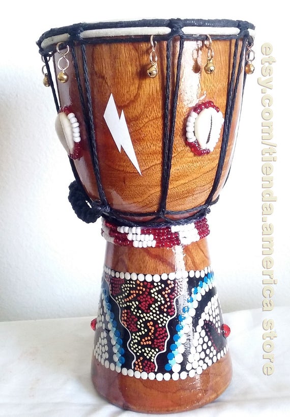 Santeria Yoruba. African TRIBAL decorated SHANGO TAMBOUR