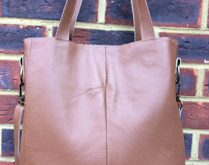 Recycled leather bag - Hobo style bag made with Caramel Brown leather-detachable strap-shoulder or hand held.Get 30% off see details
