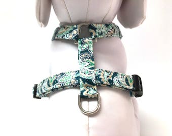 Dog Harness- The Mint Paisley