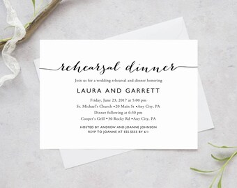 Printable Wedding Rehearsal and Dinner Invitation
