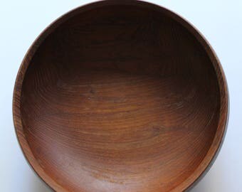 Vintage Galatix Handmade Burma Teak Wooden Bowl 1960s