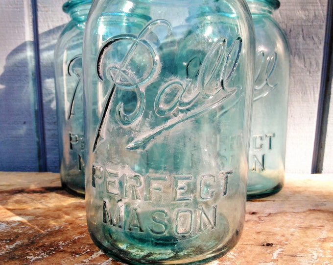 Vintage Ball Jar - Blue Ball Mason Jar - 1933 - 1962