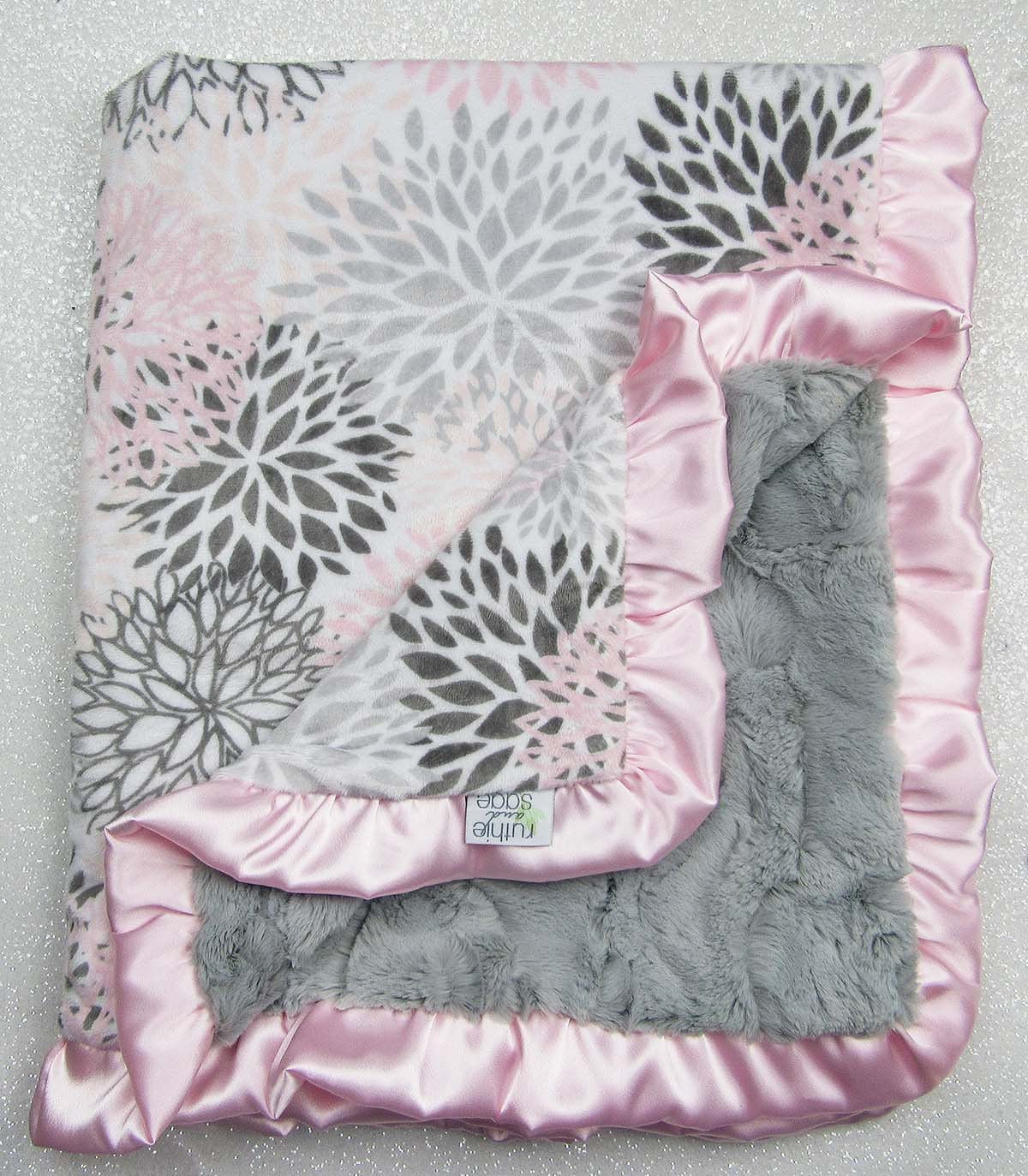 Minky blanket baby girl blanket baby gift Floral blanket