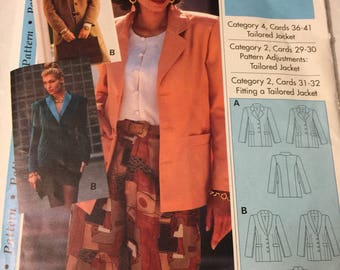 Blazer, tailored jacket, sewing pattern, Size 4-22