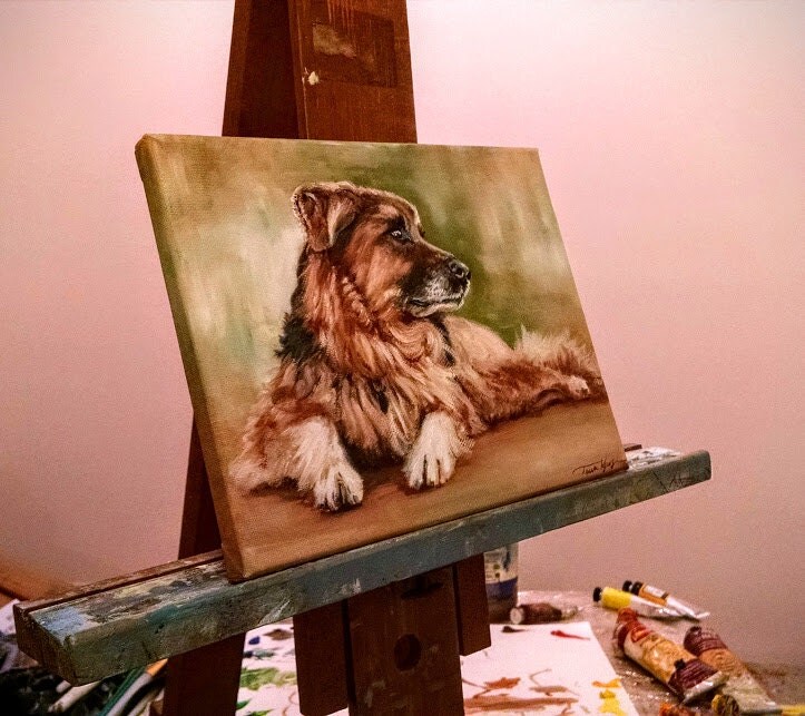 Pet Memorial Portrait pet portrait memorial painting by TessaGuze