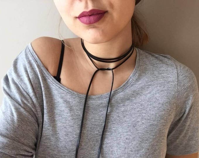 wrap necklace, leather wrap choker,Boho necklace, bohemian jewelry,boho necklace, boho jewelry, minimalist jewelry,women choker, choker,gift