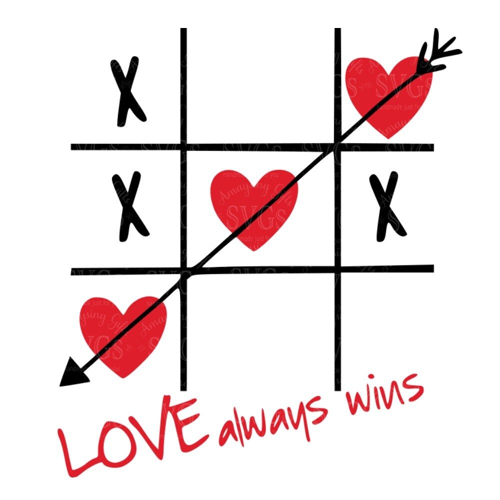 Download SVG - Love Always Wins - DXF - Valentine Design - Tic Tac ...