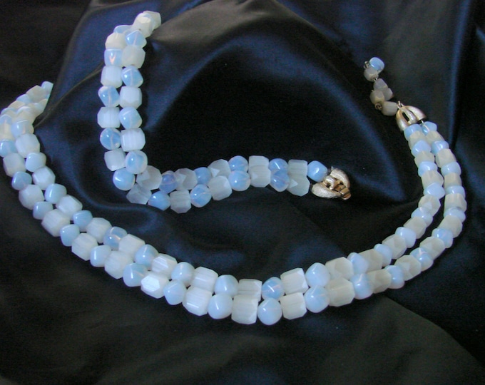 Mid Century Crown Trifari Demi Parure / Necklace / Bracelet / Designer Signed / Wedding Bridal / Vintage Jewelry