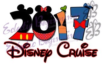 Disney Digital File, DIY Print Iron On-Disney Cruise 2017 Vacation Mickey Minnie Goofy Donald Duck