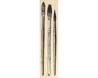 Assorted Brushes 1272L Beeswax Rubber Stamps Unmounted, Cling, Mounted Stamp Collage Stamping
