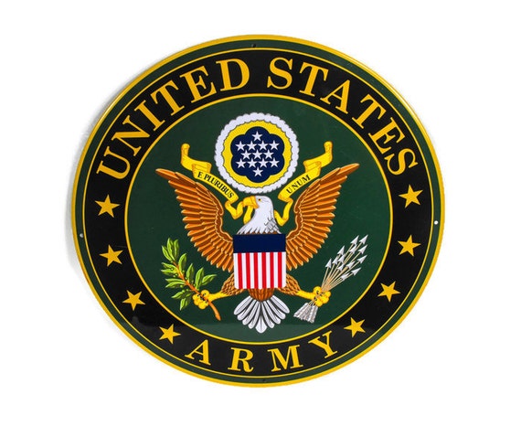 Vintage U.S. Army Sign Round U.S. Army Sign United