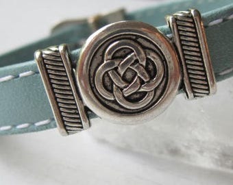 Seafoam Leather Celtic Knot Bracelet - Boho, For Her, Gift For Her, Birthday, For Mom, Gift For Girlfriend, Friendship Bracelet